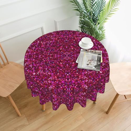 Yyoretp Runde dekorative Tischdecke mit Glitzermuster, wasserabweisend, Tischdecke für Küche, Hochzeit, 152 cm von Yyoretp