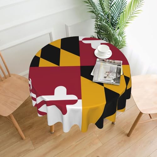 Yyoretp Runde dekorative Tischdecke mit Maryland-Staatsflaggen-Druck, wasserabweisend, Tischdecke für Küche, Hochzeit, 152 cm Yyoretp Runde dekorative Tischdecke mit Maryland-Staatsflaggen-Druck, wasserabweisend, Tischdecke für Küche, Hochzeit, 152 cm von Yyoretp