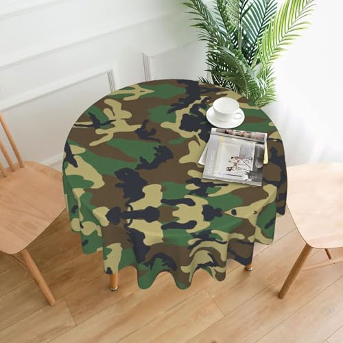 Yyoretp Runde dekorative Tischdecke mit Militär-Camouflage-Druck, wasserabweisend, Tischdecke für Küche, Hochzeit, 152 cm, Grün Yyoretp Runde dekorative Tischdecke mit Militär-Camouflage-Druck, wasserabweisend, Tischdecke für Küche, Hochzeit, 152 cm, Grün von Yyoretp