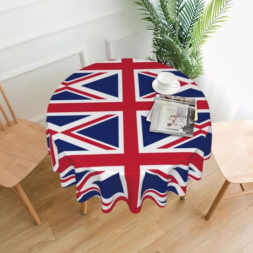 Yyoretp Runde dekorative Tischdecke mit britischer Flagge, wasserabweisend, Tischdecke für Küche, Hochzeit, 152 cm Yyoretp Runde dekorative Tischdecke mit britischer Flagge, wasserabweisend, Tischdecke für Küche, Hochzeit, 152 cm von Yyoretp