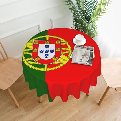 Yyoretp Runde dekorative Tischdecke mit portugiesischer Flagge, wasserabweisend, Tischdecke für Küche, Hochzeit, 152 cm Yyoretp Runde dekorative Tischdecke mit portugiesischer Flagge, wasserabweisend, Tischdecke für Küche, Hochzeit, 152 cm von Yyoretp