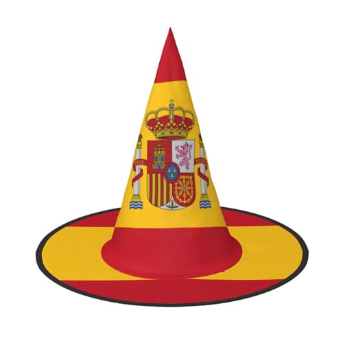 Yyoretp Spanische Flagge Druck Halloween Kostüm Hexenhut Erwachsene Karneval Cosplay Party Kostüm Zubehör von Yyoretp