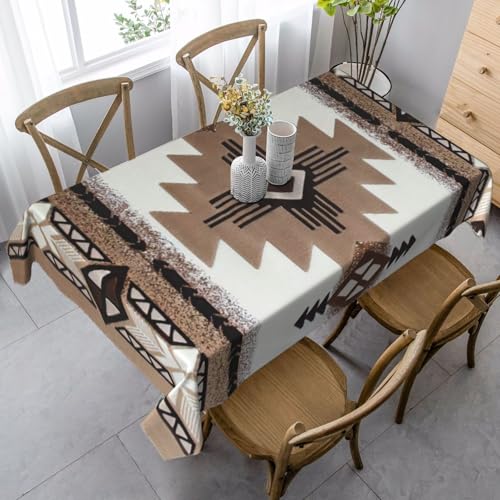 Yyoretp Stilvolle rechteckige Tischdecke mit Indianer-Druck, waschbar, für Hochzeit, Party, Küche, Esszimmer, dekorativ von Yyoretp