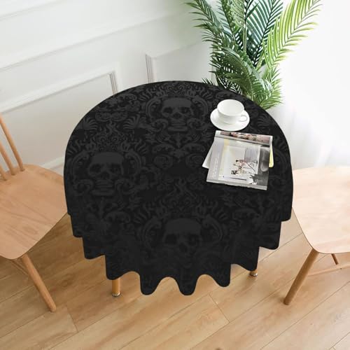 Yyoretp Tischdecke, Gothic-Tapete, Totenkopf-Druck, rund, dekorativ, wasserabweisend, Tischdecke für Küche, Hochzeit, 152 cm Yyoretp Tischdecke, Gothic-Tapete, Totenkopf-Druck, rund, dekorativ, wasserabweisend, Tischdecke für Küche, Hochzeit, 152 cm von Yyoretp