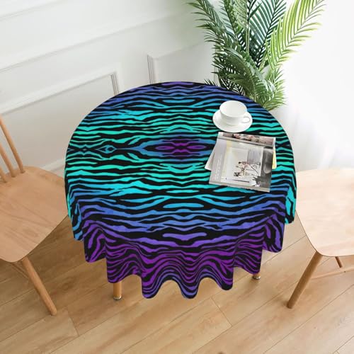 Yyoretp Tischdecke, rund, dekorativ, wasserabweisend, für Küche, Hochzeit, 152 cm, Violett / Blau / Grün Yyoretp Tischdecke, rund, dekorativ, wasserabweisend, für Küche, Hochzeit, 152 cm, Violett / Blau / Grün von Yyoretp