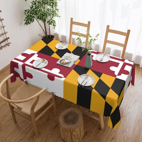 Yyoretp Tischdecke mit Maryland-Staatsflagge, rechteckig, Spitze, wasserabweisend, abwischbar, für Küche, dekorativ, 183 x 137 cm Yyoretp Tischdecke mit Maryland-Staatsflagge, rechteckig, Spitze, wasserabweisend, abwischbar, für Küche, dekorativ, 183 x 137 cm von Yyoretp