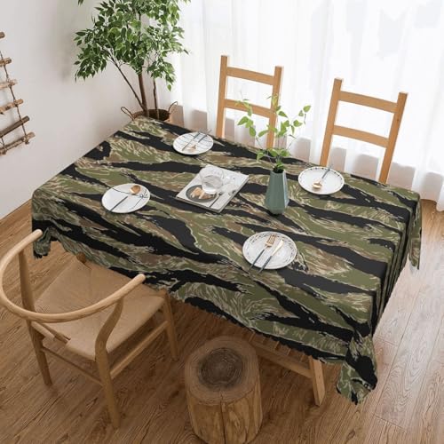 Yyoretp Tischdecke mit Tigerstreifen, rechteckig, Spitze, wasserabweisend, abwischbar, für Küche, dekorativ, 183 x 137 cm Yyoretp Tischdecke mit Tigerstreifen, rechteckig, Spitze, wasserabweisend, abwischbar, für Küche, dekorativ, 183 x 137 cm von Yyoretp