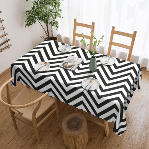 Yyoretp Tischdecke mit Zickzack-Streifendruck, rechteckig, Spitze, wasserabweisend, abwischbar, für Küche, dekorativ, 183 x 137 cm Yyoretp Tischdecke mit Zickzack-Streifendruck, rechteckig, Spitze, wasserabweisend, abwischbar, für Küche, dekorativ, 183 x 137 cm von Yyoretp