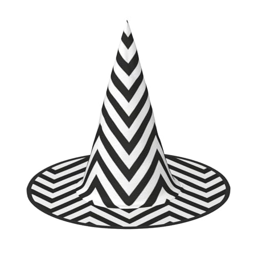 Yyoretp Zickzack-Streifen-Druck, Halloween-Kostüm, Hexenhut, Erwachsene, Karneval, Cosplay, Party, Kostümzubehör Yyoretp Zickzack-Streifen-Druck, Halloween-Kostüm, Hexenhut, Erwachsene, Karneval, Cosplay, Party, Kostümzubehör von Yyoretp