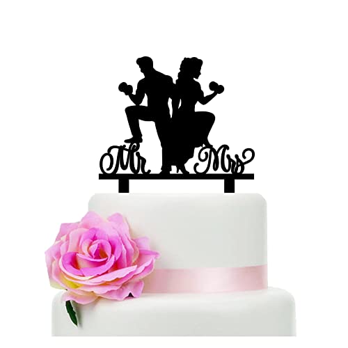 Kurzhantel-Hochzeitstortenaufsatz – Fitness-liebender Bräutigam und Brautübung mit Hanteln – Fitness-Hochzeitstortenaufsatz für Hochzeitstag und Brautparty-Dekoration Kurzhantel-Hochzeitstortenaufsatz – Fitness-liebender Bräutigam und Brautübung mit Hanteln – Fitness-Hochzeitstortenaufsatz für Hochzeitstag und Brautparty-Dekoration von YzYbuaego