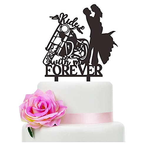 Tortenaufsatz für Hochzeitstorten mit Motorrad-Motiv und Aufschrift "Ride with Me Forever", Tortenaufsatz für Hochzeit/Jahrestag/Brautparty, Partydekoration Tortenaufsatz für Hochzeitstorten mit Motorrad-Motiv und Aufschrift "Ride with Me Forever", Tortenaufsatz für Hochzeit/Jahrestag/Brautparty, Partydekoration von YzYbuaego