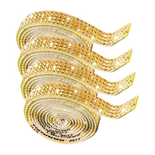 4 PCs Strasssteine Bänder Gold Strassstones Streifen Gold Strassstones Band Glitzernde Bandaufkleber Für Die Handwerksdekoration 4 PCs Strasssteine Bänder Gold Strassstones Streifen Gold Strassstones Band Glitzernde Bandaufkleber Für Die Handwerksdekoration von Yzdysg