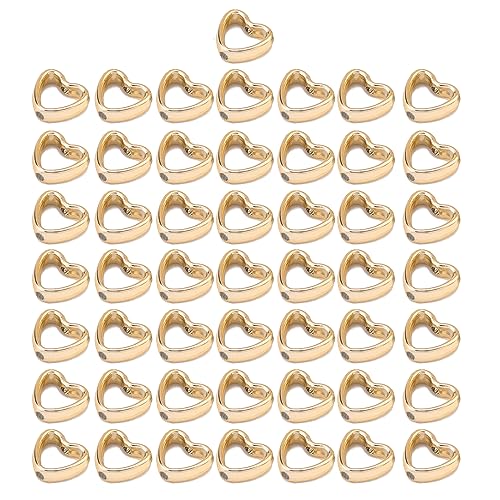 50 Pcs Herzrahmenperlen Doppel Loch Perlen Abstandshalteranschlüsse Herzanhänger CCB Für Schmuckstücke Geeignet von Yzdysg