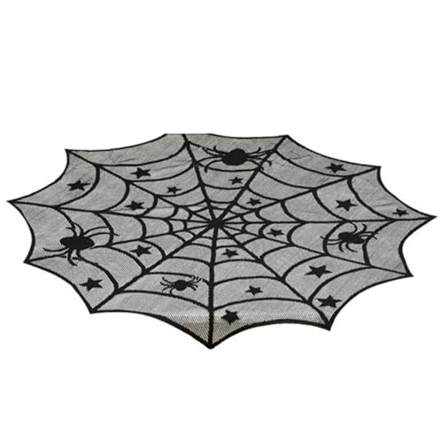 Yzdysg Schwarze runde Tischdecken, essentielle Spinnennetz-Tischplatte für Erwachsene, ästhetisch, Wohnzimmerdekoration Yzdysg Schwarze runde Tischdecken, essentielle Spinnennetz-Tischplatte für Erwachsene, ästhetisch, Wohnzimmerdekoration von Yzdysg