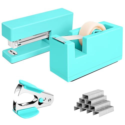 1 Tischhefter und 1 Klebebandabroller – 25 Blatt Kapazität mit 830 Heftklammern und Klammerentferner, rutschfest, für Büro, Schule, Zuhause und Klassenzimmer, Grün 1 Tischhefter und 1 Klebebandabroller – 25 Blatt Kapazität mit 830 Heftklammern und Klammerentferner, rutschfest, für Büro, Schule, Zuhause und Klassenzimmer, Grün von Yzkula