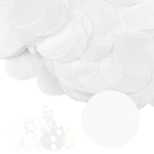 1 x 80 g biologisch abbaubares weißes Konfetti, hochwertiges rundes Seidenpapier für Hochzeit, Geburtstag und Veranstaltungen, umweltfreundlich, wiederverwendbar, schillernder Effekt von YzmrBdqc