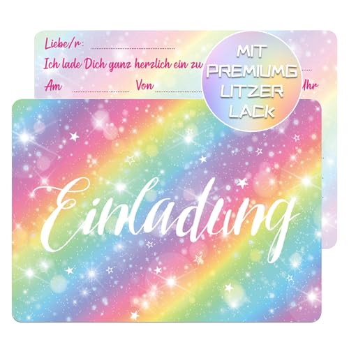 15 x Glitzer Einladungskarten für Party und Kindergeburtstag, Regenbogen Party Glitzer Karte, Geburtstagsfeier Regenbogen Partyeinladungen zum Kinder Geburtstag für Jungen, Mädchen, Jugendliche 15 x Glitzer Einladungskarten für Party und Kindergeburtstag, Regenbogen Party Glitzer Karte, Geburtstagsfeier Regenbogen Partyeinladungen zum Kinder Geburtstag für Jungen, Mädchen, Jugendliche von YzmrBdqc