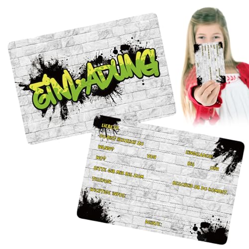 15x Graffiti EINLADUNGSKARTEN KINDERGEBURTSTAG,Einladungskarten Graffiti Kindergeburtstag 15er Set, für Mädchen, Jungen, Teenager bis 12 Jahre – universelle Einladung Karte, coole Karten mit Graffiti 15x Graffiti EINLADUNGSKARTEN KINDERGEBURTSTAG,Einladungskarten Graffiti Kindergeburtstag 15er Set, für Mädchen, Jungen, Teenager bis 12 Jahre – universelle Einladung Karte, coole Karten mit Graffiti von YzmrBdqc