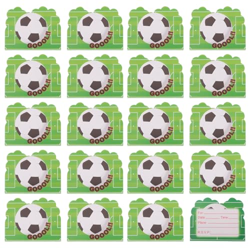 20 Stück Fußball-Party-Einladungen, Geburtstagsparty-Einladungen, Geburtstagseinladungen für Kinder, Fußball-Themen-Einladungskarte, doppelseitige Einladungskarten, Geburtstagskarten, für Jungen 20 Stück Fußball-Party-Einladungen, Geburtstagsparty-Einladungen, Geburtstagseinladungen für Kinder, Fußball-Themen-Einladungskarte, doppelseitige Einladungskarten, Geburtstagskarten, für Jungen von YzmrBdqc