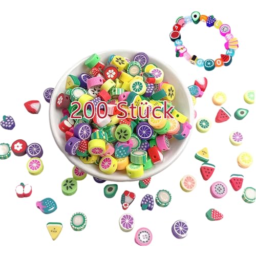 200 Stück Obst Perlen zum Auffädeln, Polymer Clay Beads,Weiche Keramik,Polymer Clay Beads Früchte,DIY Armband Zubehör,Weiche Topfperlen,Obst Armband Perlen,Schmuckperlen,für Kinder und Mädchen 200 Stück Obst Perlen zum Auffädeln, Polymer Clay Beads,Weiche Keramik,Polymer Clay Beads Früchte,DIY Armband Zubehör,Weiche Topfperlen,Obst Armband Perlen,Schmuckperlen,für Kinder und Mädchen von YzmrBdqc