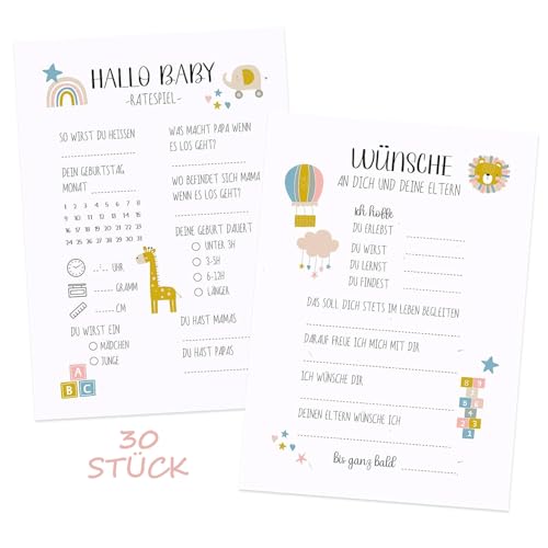 30 Stück Babyparty Ratespiel Karten zum Ausfüllen, Super Ratespiel für Babyparty oder Gender Reveal, Deko Baby Shower Party Spiel, Kreatives Geschenk für die Baby Shower, großer Spaß für Mama Gäste 30 Stück Babyparty Ratespiel Karten zum Ausfüllen, Super Ratespiel für Babyparty oder Gender Reveal, Deko Baby Shower Party Spiel, Kreatives Geschenk für die Baby Shower, großer Spaß für Mama Gäste von YzmrBdqc
