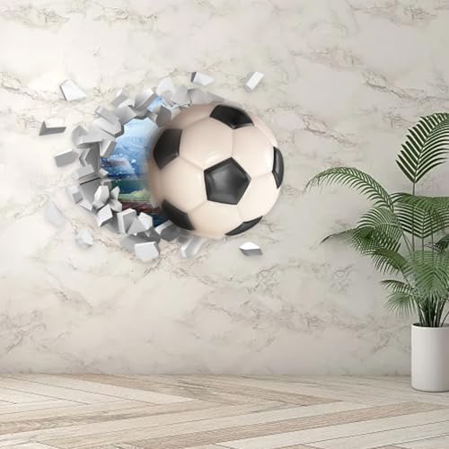 3D Wandtattoo Fußball,Durchbruch Wandaufkleber für Kinderzimmer Jungen, Kinder Fussball Wandaufkleber für Jugendzimmer, Wandtattoo Junge Teenager,Videospiel Wandstikcer für Schlafzimmer Deko Geschenk von YzmrBdqc