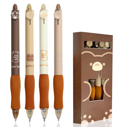 4 Stück Radierbarer Kugelschreiber, RadierbarerKugelschreiber Tintenroller Radierbar,Erasable Pen Set einziehbare Tintenroller,Kugel am Ende zum Entfernen der Tinte,Tintenroller StudentenGeschenk von YzmrBdqc