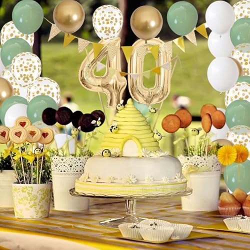 40 Geburtstag Männer Frauen Deko,Deko 40.Geburtstag Frauen Mann Salbeigrüne Geburtstagsdeko, Luftballon 40 Grün Gold,Grün Weiß Party Ballons Tortendeko 40 Geburtstag Männer Frauen Deko,Deko 40.Geburtstag Frauen Mann Salbeigrüne Geburtstagsdeko, Luftballon 40 Grün Gold,Grün Weiß Party Ballons Tortendeko von YzmrBdqc