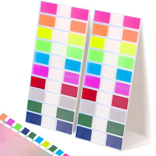 400 Stücke Transparente Haftnotizen Tabs Haftstreifen, Sticky Notes, Page Marker, Haftnotizen zum Markieren und Hervorheben von Seite (10 Farben) von YzmrBdqc