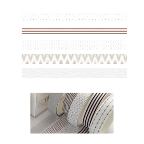 5 Rollen Washi Tape Set, Kreative Basic Dünn Dekorative Bänder,Washi Tape, Washi Klebeband Set Dekoratives, Dekorative Masking Tape für DIY Art & Crafts, Bullet Journals, Planer, Scrapbooking von YzmrBdqc