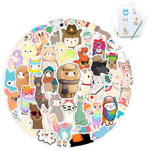50 Stück Alpaca Aufkleber,Alpaka Aufkleber für Laptop,Alpaka Aufkleber für Kühlschrank,Kinder Jugendliche Erwachsene Jungen,Llama Stickers Wasserdicht Aufkleber,Tier Ästhetische Aufkleber von YzmrBdqc