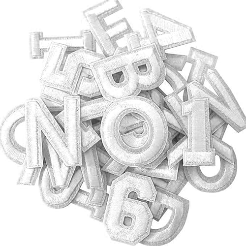 72 Stück Buchstaben und Zahlen Stoffflicken zum Aufbügeln für Kleidung, bestickte Baumwolle mit strapazierfähigem Bügelbild für Jacken, Hüte, Socken & Handwerk 72 Stück Buchstaben und Zahlen Stoffflicken zum Aufbügeln für Kleidung, bestickte Baumwolle mit strapazierfähigem Bügelbild für Jacken, Hüte, Socken & Handwerk von YzmrBdqc