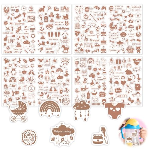 A 4 Bögen A4 Baby Fotoalbum Sticker,Babyalbum,Aufkleber für Kinder und Baby Fotoalben, Aufkleber für Babyalbum, Fotoalbum & Geschenke,Taufe Kommunion Konfirmation Geschenke,Baby-Scrapbook-Aufkleber A 4 Bögen A4 Baby Fotoalbum Sticker,Babyalbum,Aufkleber für Kinder und Baby Fotoalben, Aufkleber für Babyalbum, Fotoalbum & Geschenke,Taufe Kommunion Konfirmation Geschenke,Baby-Scrapbook-Aufkleber von YzmrBdqc