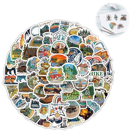 Aufkleber 100 Stück, Outdoor Abenteuer Stickers,Outdoor Abenteuer Aufkleber, Vintage Reisen im Freien Etiketten Wasserdicht,Abenteuer Wandern Canmping Wildnis Aufkleber für Wasserflaschen,Camper Aufkleber 100 Stück, Outdoor Abenteuer Stickers,Outdoor Abenteuer Aufkleber, Vintage Reisen im Freien Etiketten Wasserdicht,Abenteuer Wandern Canmping Wildnis Aufkleber für Wasserflaschen,Camper von YzmrBdqc