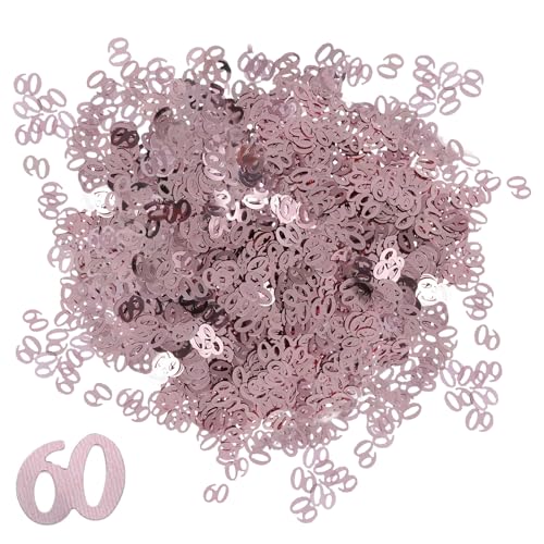 Geburtstag Deko Konfetti, 60 Jubiläum Konfetti 60 Geburtstag Roségold 60g, Metallic Pailletten Tischstreustreuer, für Tischdeko, Geschenktüten, Tortenständer Geburtstag Deko Konfetti, 60 Jubiläum Konfetti 60 Geburtstag Roségold 60g, Metallic Pailletten Tischstreustreuer, für Tischdeko, Geschenktüten, Tortenständer von YzmrBdqc