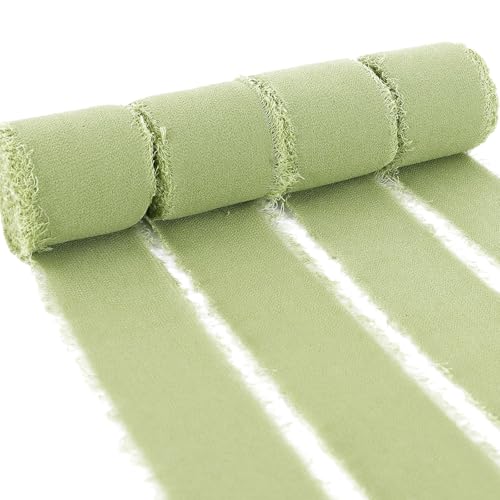 Handgefertigte Chiffonbänder mit Fransen, 4 Rollen, 3,8 cm x 5 m, hellgrüne Bänder, Chiffon-Seidenband für Hochzeitseinladungen, Hochzeitseinladungen, Brautsträuße, Bastelarbeiten, Babyparty Handgefertigte Chiffonbänder mit Fransen, 4 Rollen, 3,8 cm x 5 m, hellgrüne Bänder, Chiffon-Seidenband für Hochzeitseinladungen, Hochzeitseinladungen, Brautsträuße, Bastelarbeiten, Babyparty von YzmrBdqc