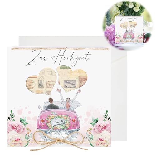 Hochzeitsgeschenk für Brautpaar,Hochzeitskarte, Geldgeschenk Hochzeitsgeschenke für Brautpaar, Geld zur Hochzeit zu verschenken mit einer hochwertigen Hochzeitskarte,Premium Karte Hochzeit Geld Edel von YzmrBdqc