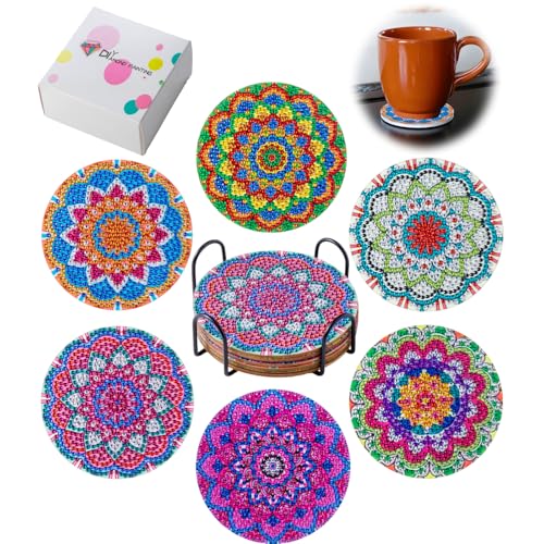 Mandala Diamond Painting Basteln für Kinder,Dream Fun Diamant Painting Kit für Erwachsene Kinder,Geschenk Mädchen,Basteln Diamond Painting Spiegel Bastelset Kinder,Diamant Malerei Untersetzer von YzmrBdqc