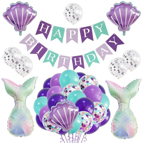 Meerjungfrauen-Geburtstagsdekoration, Meerjungfrauenschwanz-Ballon, Meerjungfrauen-Folienballon-Set, für Mädchen, 6. Geburtstag, perfekt für Geburtstagsparty-Dekorationen Meerjungfrauen-Geburtstagsdekoration, Meerjungfrauenschwanz-Ballon, Meerjungfrauen-Folienballon-Set, für Mädchen, 6. Geburtstag, perfekt für Geburtstagsparty-Dekorationen von YzmrBdqc