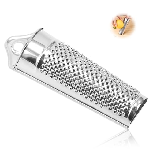 Muskatreibe,Muskatreibe mit Behälter und Muskatnüssen, mit Vorratsfach zur Aufbewahrung von Muskatnüssen,mit Vorratsfläche,Rostfreier Edelstahl, Silber,Muskatnuss Reibe mit Aufbewahrung Set von YzmrBdqc