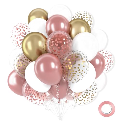 Pink-Gold-Ballon-Set, 60 Stück, 30,5 cm, metallisch, goldfarben, rosa Latex-Luftballons, rosa Gold-Konfetti-Ballon, Rosa-Gold, Party-Ballons, für Mädchen, Frauen, Geburtstagsdekorationen, Hochzeit, Pink-Gold-Ballon-Set, 60 Stück, 30,5 cm, metallisch, goldfarben, rosa Latex-Luftballons, rosa Gold-Konfetti-Ballon, Rosa-Gold, Party-Ballons, für Mädchen, Frauen, Geburtstagsdekorationen, Hochzeit, von YzmrBdqc