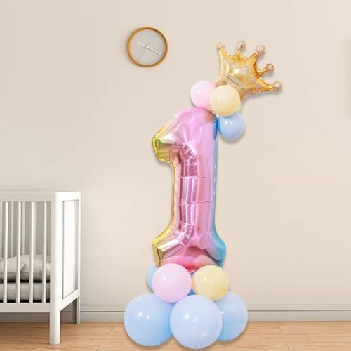 Regenbogen Rosa Nummer 1 Ballon, 81,3 cm Pastellballon, Farbverlauf Nummer 1 Ballon, Folienballon Prinzessin Party Dekor, 1. Geburtstag Ballon Zahl 1 Luftballons Set für Baby 1 Jahr alt Geburtstag Regenbogen Rosa Nummer 1 Ballon, 81,3 cm Pastellballon, Farbverlauf Nummer 1 Ballon, Folienballon Prinzessin Party Dekor, 1. Geburtstag Ballon Zahl 1 Luftballons Set für Baby 1 Jahr alt Geburtstag von YzmrBdqc