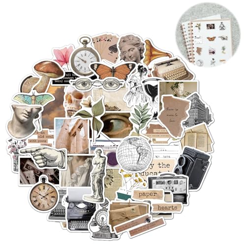 Vintage Sticker Aesthetic Aufkleber 50 Stücke,Literarische und künstlerische Retro Aufkleber,Vintage Kunst Aufkleber, ästhetische Dekor Aufkleber für Scrapbook Laptop Helm Koffer,Retro Geschenke Vintage Sticker Aesthetic Aufkleber 50 Stücke,Literarische und künstlerische Retro Aufkleber,Vintage Kunst Aufkleber, ästhetische Dekor Aufkleber für Scrapbook Laptop Helm Koffer,Retro Geschenke von YzmrBdqc