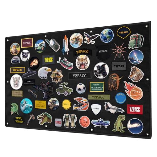 Kletttafel Patches Klett,Taktische Patch-Display-Tafel, Haken & Schlaufe, faltbar, Kampf-Moral,für Militär-Patch-Aufhängung (108 x 70 cm) von Yzpacc