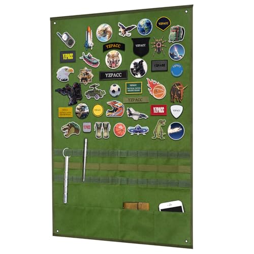 Yzpacc Tactical Patch Display Board Military Patch Holder Panel Foldable Patch Holder Panel Hanging Organizer mit mehreren Pocket für militärische Armee von Yzpacc