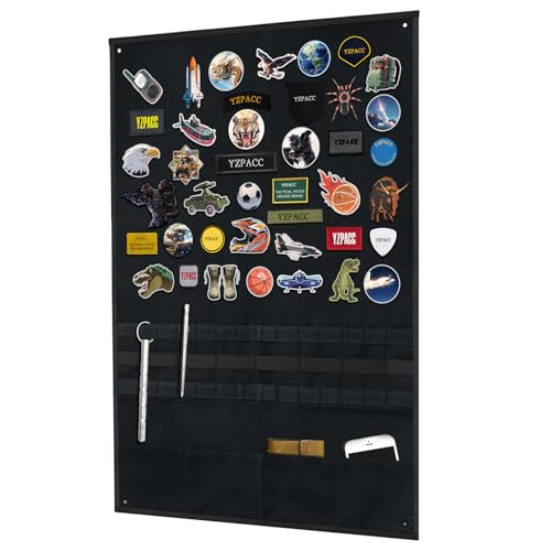 Yzpacc Tactical Patch Display Board Military Patch Holder Panel Foldable Patch Holder Panel Hanging Organizer mit mehreren Pocket für militärische Armee von Yzpacc