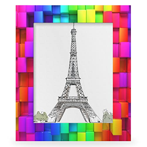 Yzrwebo Regenbogen-Bilderrahmen, 20,3 x 25,4 cm, bunt, geometrisch, quadratisch, Bilderrahmen für Tischplatte und Wandmontage, Holz-Bilderrahmen für die ganze Familie, Zuhause, Büro, Dekoration Yzrwebo Regenbogen-Bilderrahmen, 20,3 x 25,4 cm, bunt, geometrisch, quadratisch, Bilderrahmen für Tischplatte und Wandmontage, Holz-Bilderrahmen für die ganze Familie, Zuhause, Büro, Dekoration von Yzrwebo