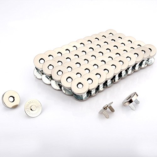 z-color 100 Sets Ton Magnetische Knöpfe Snap Verschlüsse für Handtasche beuteln, DIY Zubehör, Taschen, Jacken, Bezüge etc. 14mm silber von Z-Color