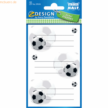 10 x Z-Design Buchetikett Papier 76x120mm 2 Bogen Motiv Fußball von Z-Design
