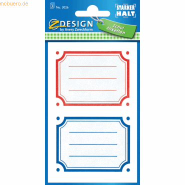 10 x Z-Design Buchetikett Papier 76x120mm 6 Etiketten Motiv Rahmen rot von Z-Design